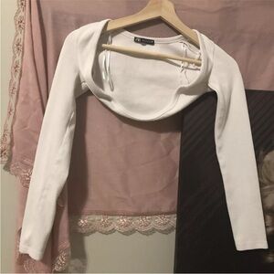 Zara Womens Small Cover Up Long Sleeve Shurug White Arm Cover